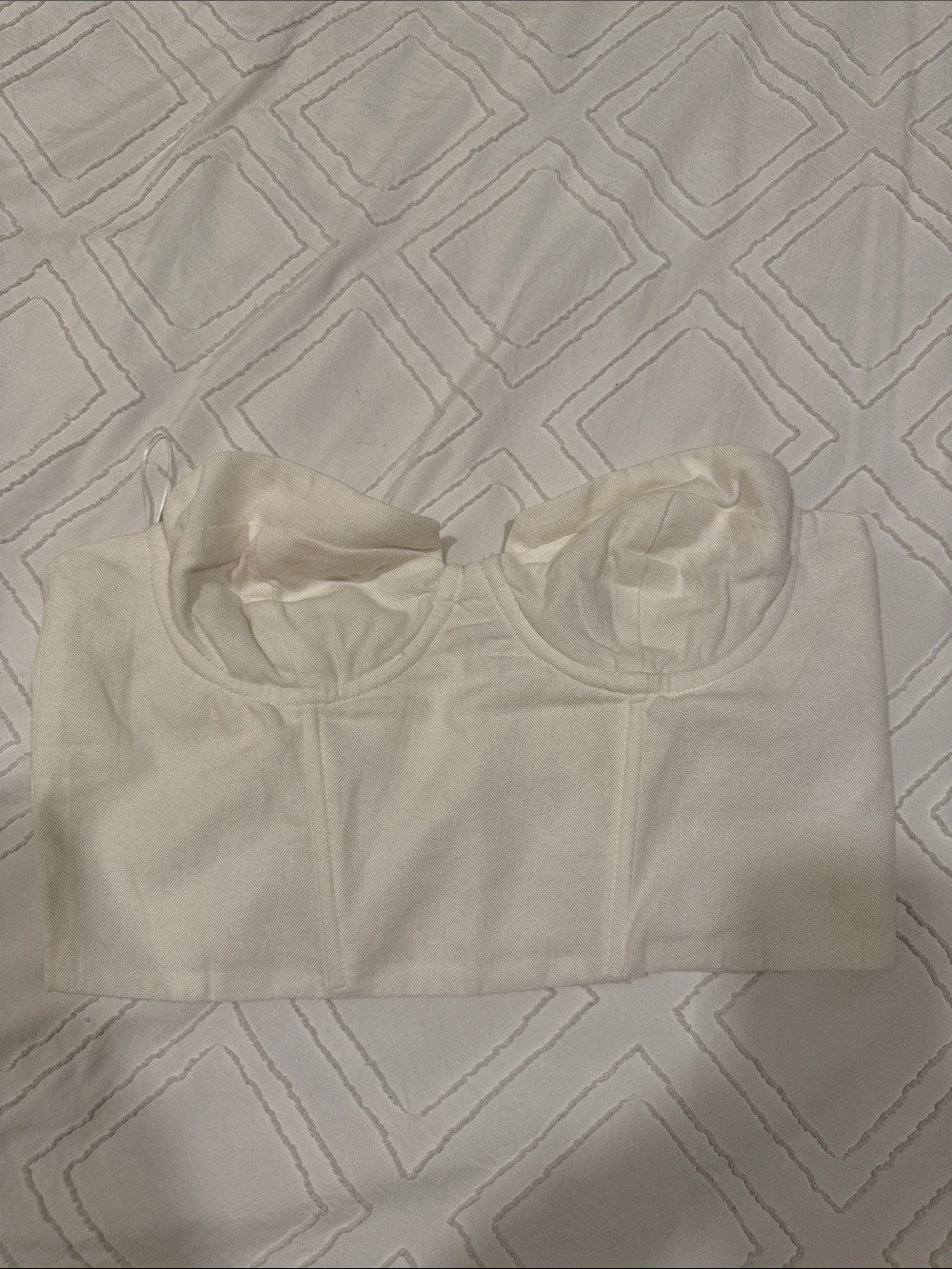 NWT Cotton Candy LA White Bustier Crop Top - Womens Intimates